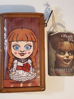 Loungefly Annabelle Comes Brown Wallet With Zipper Pocket